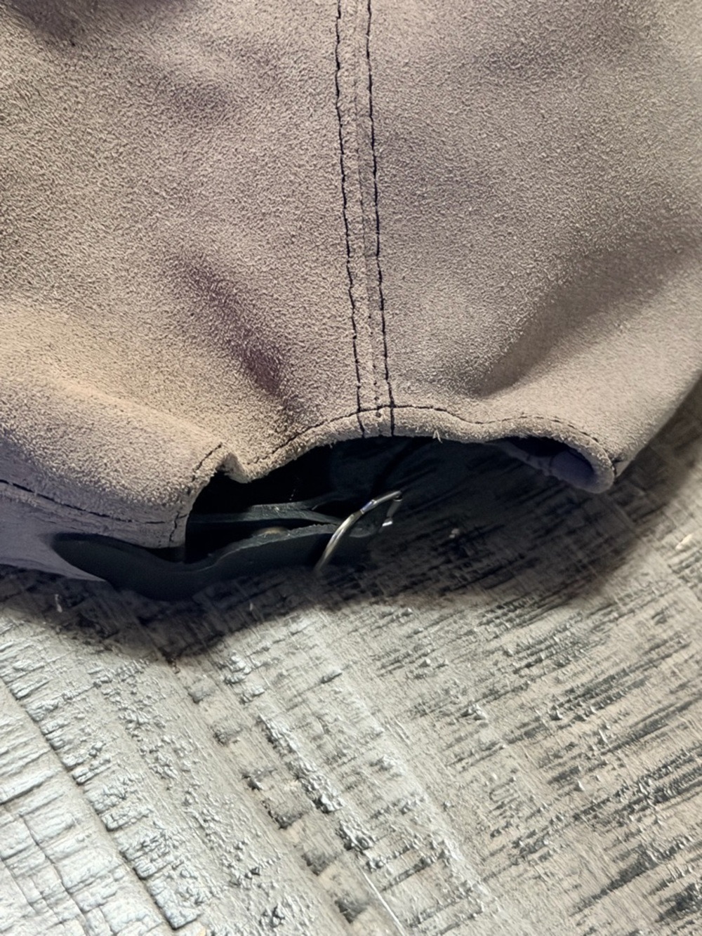 Suede Panel Cap with Black Leather Visor - Picture 6 of 6